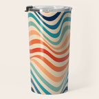 Retro 70s Color Palette | Optical Wave Illusion Travel Mug Gallery Image 3