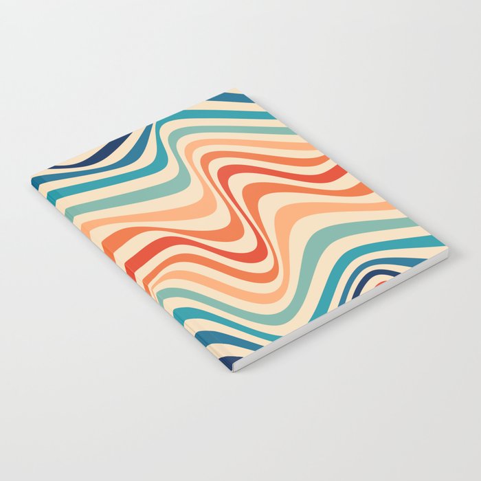 Retro 70s Color Palette | Optical Wave Illusion Notebook