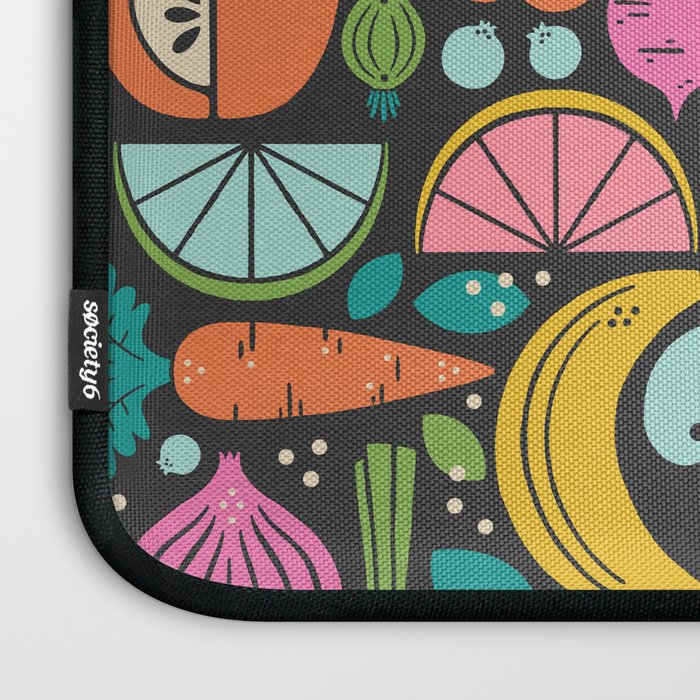 Fruit and Veggies 2025 Calendar - Muli-color on black Laptop Sleeve Gallery Image 3