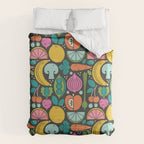Fruit and Veggies 2025 Calendar - Muli-color on black Duvet Cover Gallery Image 6