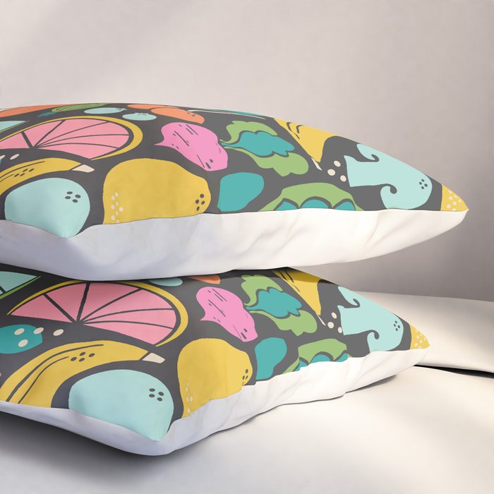 Fruit and Veggies 2025 Calendar - Muli-color on black Pillow Sham Gallery Image 3