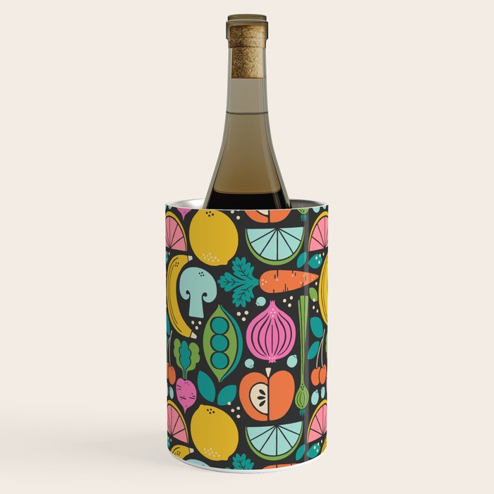 Fruit and Veggies 2025 Calendar - Muli-color on black Wine Chiller Gallery Image 1
