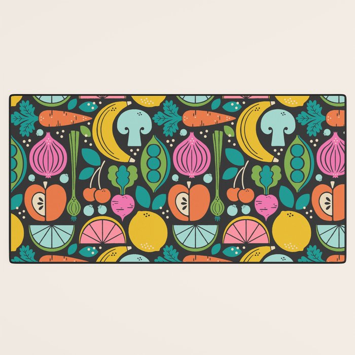 Fruit and Veggies 2025 Calendar - Muli-color on black Desk Mat Gallery Image 3