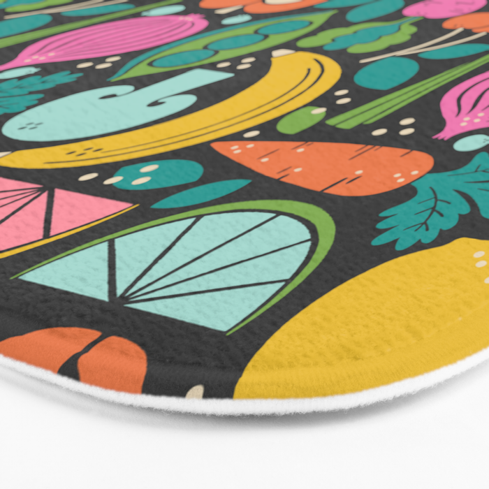 Fruit and Veggies 2025 Calendar - Muli-color on black Bath Mat Gallery Image 3