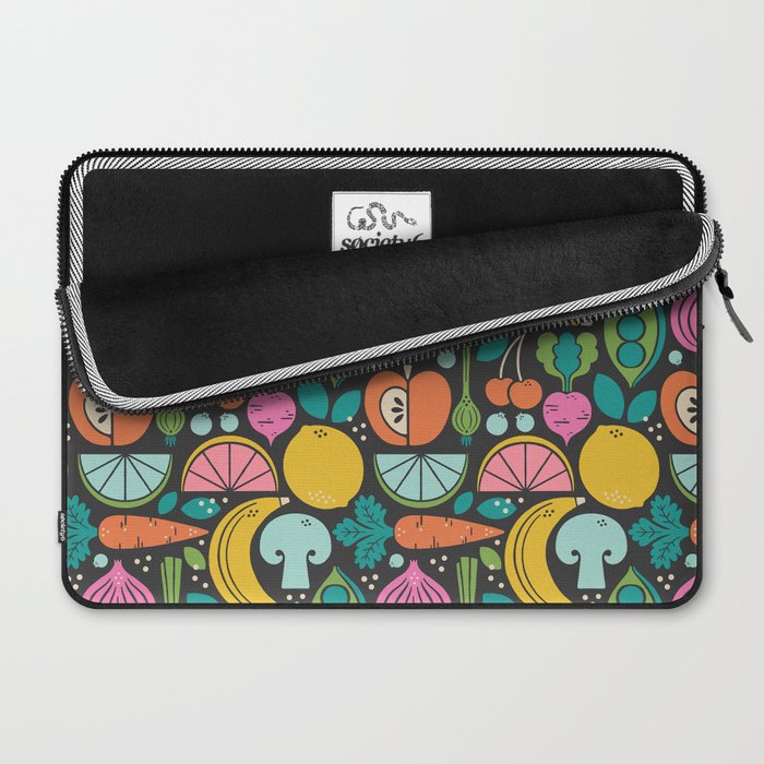 Fruit and Veggies 2025 Calendar - Muli-color on black Laptop Sleeve Gallery Image 2