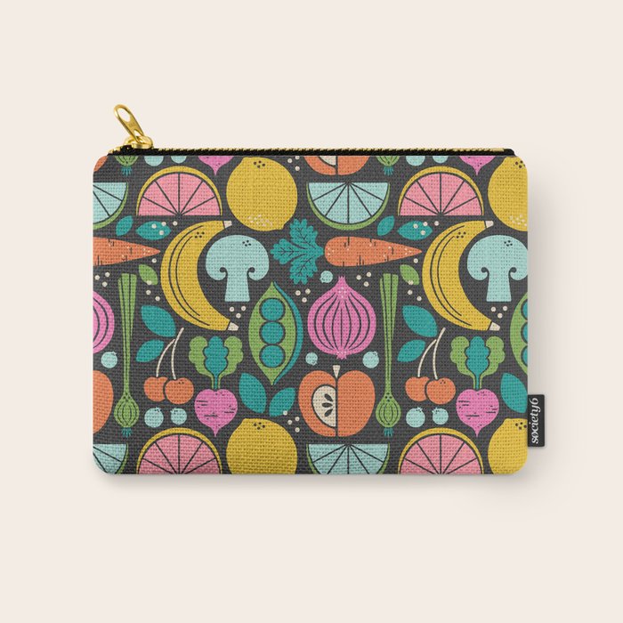 Fruit and Veggies 2025 Calendar - Muli-color on black Carry All Pouch Gallery Image 1