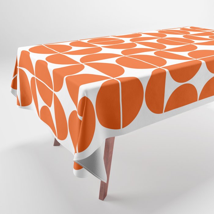 Mid Century Modern Geometric 04 Orange Tablecloth Gallery Image 1