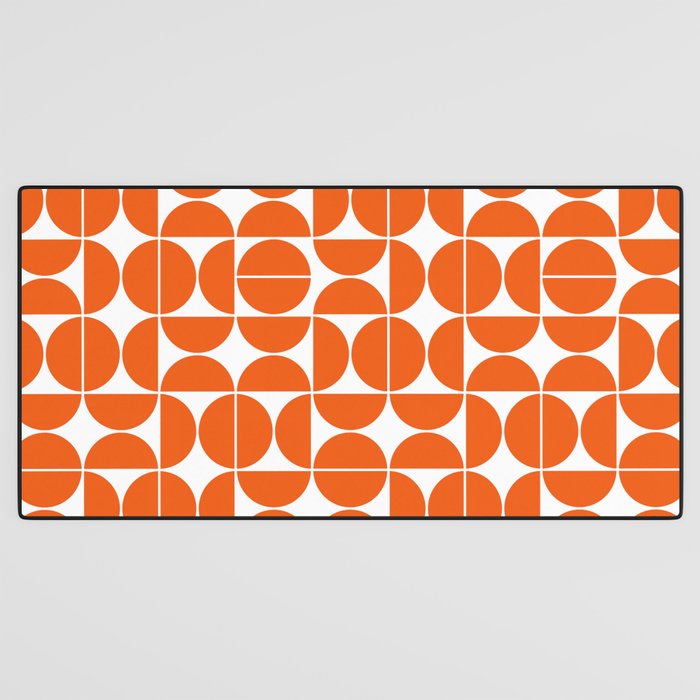Mid Century Modern Geometric 04 Orange Desk Mat Gallery Image 3