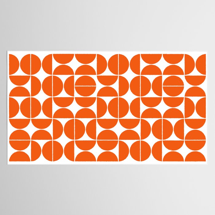 Mid Century Modern Geometric 04 Orange Tablecloth Gallery Image 2