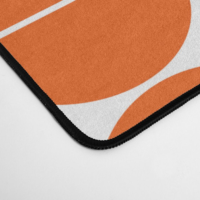 Mid Century Modern Geometric 04 Orange Desk Mat Gallery Image 4