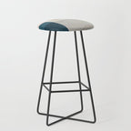Burnt Orange Navy Abstract Shapes Stool Gallery Image 1