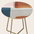 Burnt Orange Navy Abstract Shapes Side Table Gallery Image 2