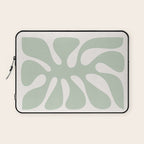 Minimal Abstract Matisse Monstera Pastel Sage Green 1/2 Laptop Sleeve Gallery Image 1