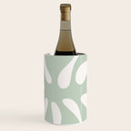 Minimal Abstract Matisse Monstera Pastel Sage Green 1/2 Wine Chiller Gallery Image 1