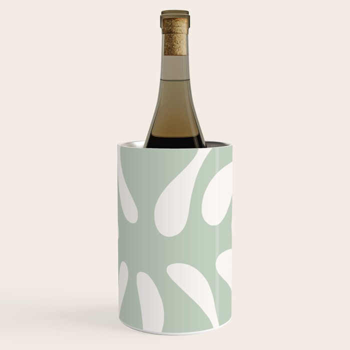 Minimal Abstract Matisse Monstera Pastel Sage Green 1/2 Wine Chiller Gallery Image 1
