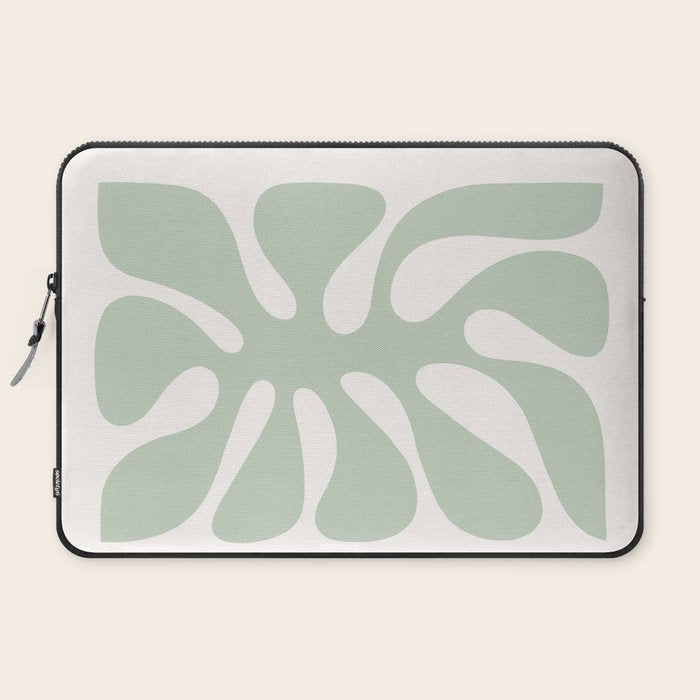 Minimal Abstract Matisse Monstera Pastel Sage Green 1/2 Laptop Sleeve Gallery Image 2