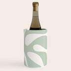 Minimal Abstract Matisse Monstera Pastel Sage Green 1/2 Wine Chiller Gallery Image 3
