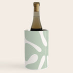 Minimal Abstract Matisse Monstera Pastel Sage Green 1/2 Wine Chiller Gallery Image 2