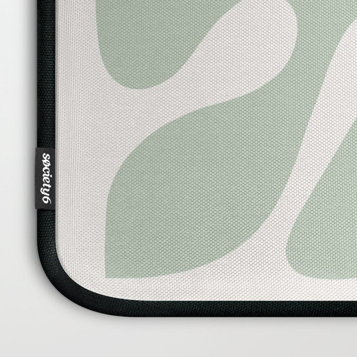 Minimal Abstract Matisse Monstera Pastel Sage Green 1/2 Laptop Sleeve Gallery Image 3