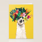Aloha Hawaiian Llama in Yellow Stationery Card Gallery Image 2