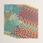 Festive Floral Prints, Red, Teal, Yellow, Orange, Colourful Prints Wrapping Paper Gallery Image 3