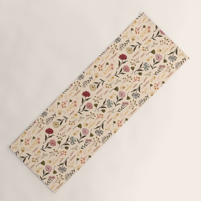 Spring Garden Flower Collection - Cream Yoga Mat Gallery Image 1