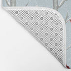 Red Cardinal Bird In The Winter Forest Bath Mat Gallery Image 2