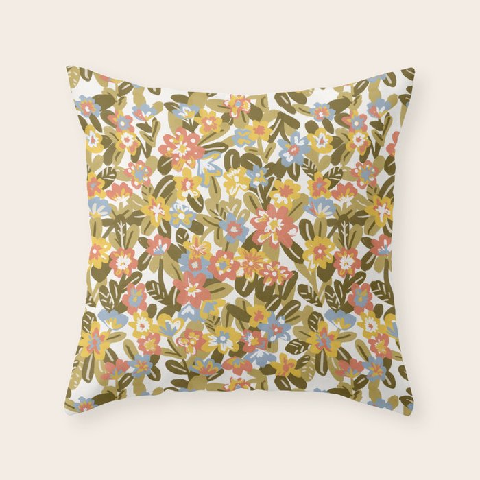 Garden Print Throw Pillow Gallery Image 1
