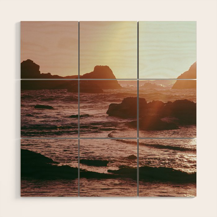 Rocky Sun-Kissed Tides Wood Wall Art Gallery Image 1