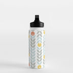 Mid Century Modern Retro Leaf and Circle Pattern Water Bottle Gallery Image 3