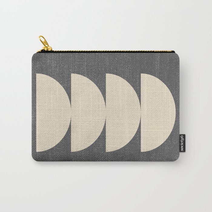 Half Circle 3 - Grey Texture Carry All Pouch Gallery Image 1