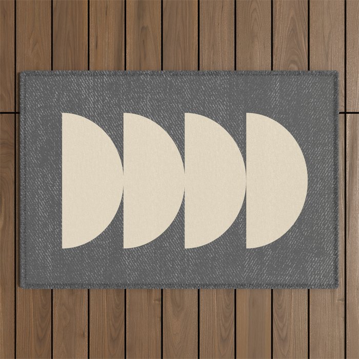 Half Circle 3 - Grey Texture Outdoor Rug Gallery Image 1