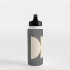 Half Circle 3 - Grey Texture Water Bottle Gallery Image 3