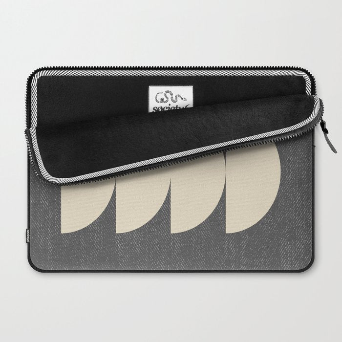 Half Circle 3 - Grey Texture Laptop Sleeve Gallery Image 2
