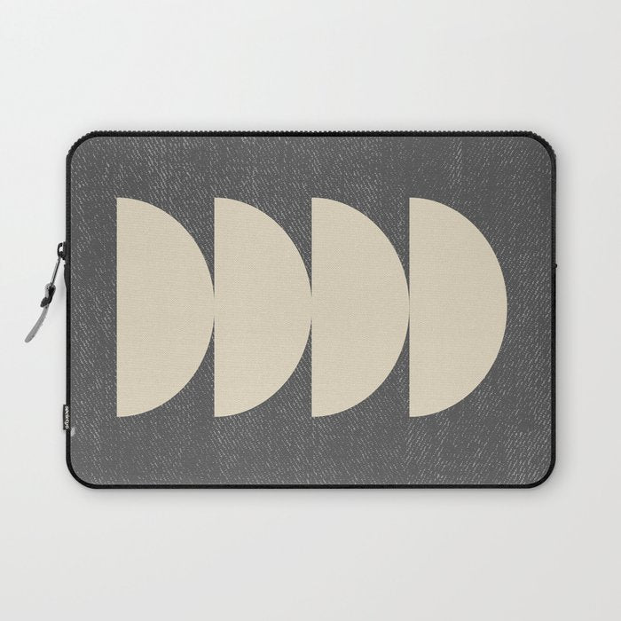 Half Circle 3 - Grey Texture Laptop Sleeve Gallery Image 1