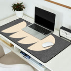 Half Circle 3 - Grey Texture Desk Mat Gallery Image 2