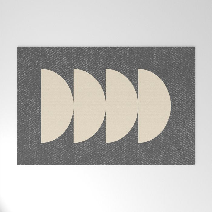 Half Circle 3 - Grey Texture Welcome Mat Gallery Image 1