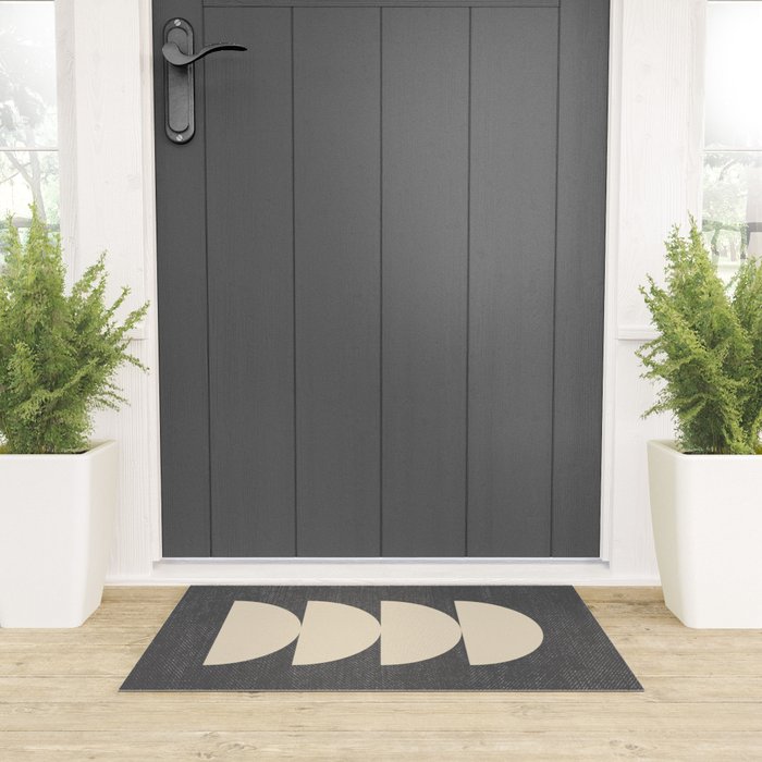 Half Circle 3 - Grey Texture Welcome Mat Gallery Image 3