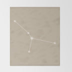 Cancer Zodiac Star Constellation Line Art Beige Throw Blanket Gallery Image 2