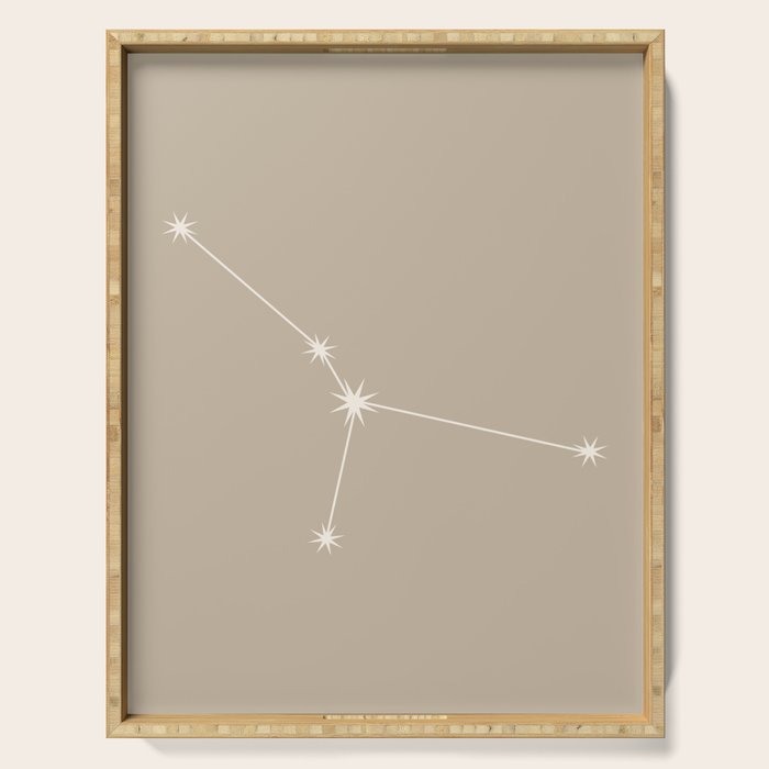 Cancer Zodiac Star Constellation Line Art Beige Serving Tray Gallery Image 1