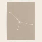 Cancer Zodiac Star Constellation Line Art Beige Poster Gallery Image 4