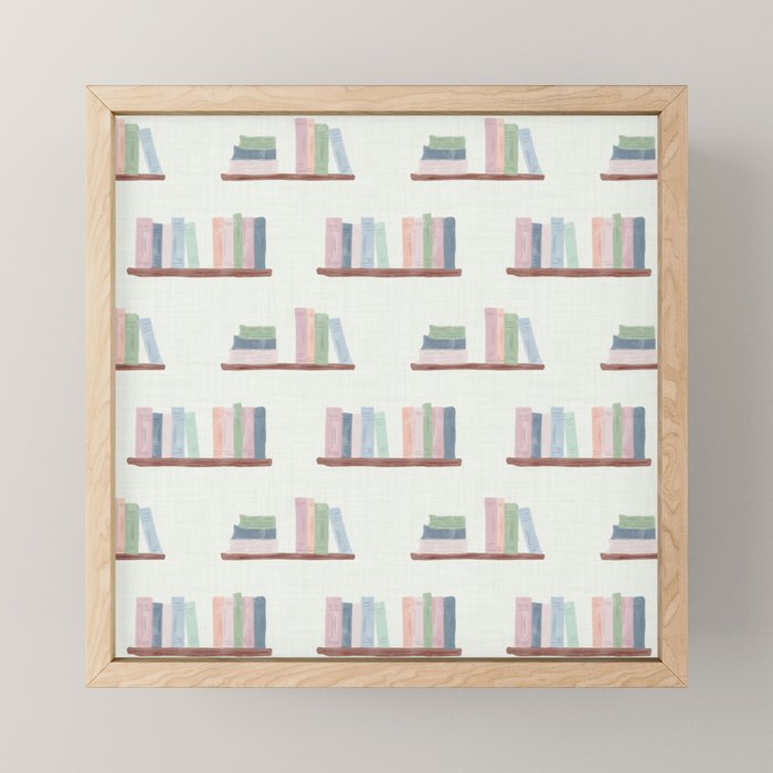 Pastel Bookshelf Reading Nook Bookish Cottagecore Library Mini Art Print Gallery Image 1