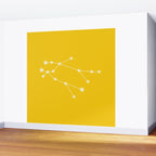 Gemini Zodiac Star Constellation Line Art Bright Yellow Wall Mural Gallery Image 2
