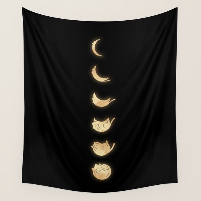 Cat Landscape 57: Phases of the Meow Wall Tapestry Gallery Image 4