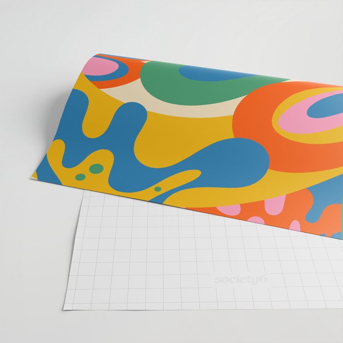 So Trippy Retro Psychedelic Abstract Pattern in Rainbow Pop Colors Wrapping Paper Gallery Image 2