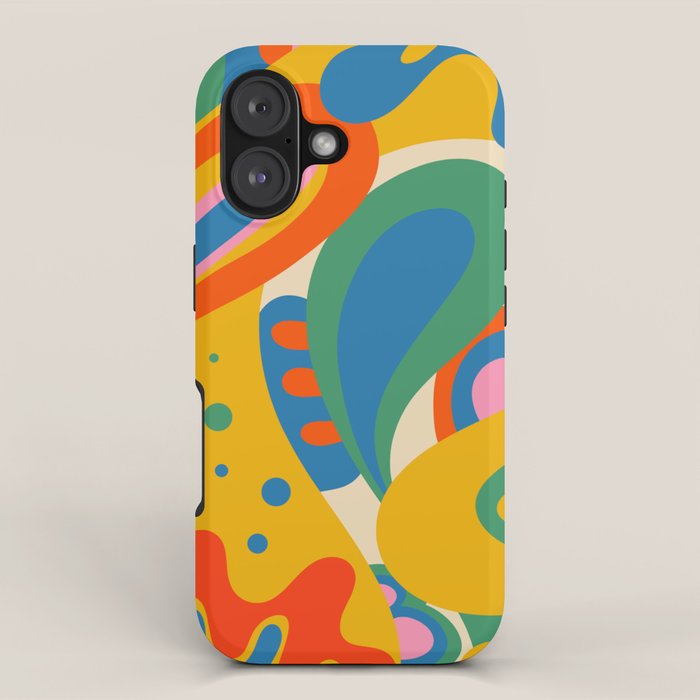 So Trippy Retro Psychedelic Abstract Pattern in Rainbow Pop Colors iPhone Case Gallery Image 1