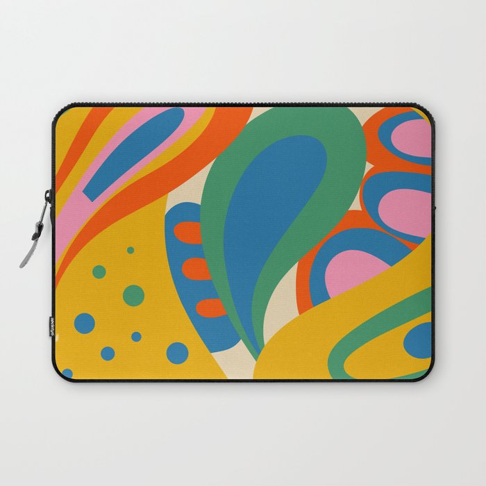 So Trippy Retro Psychedelic Abstract Pattern in Rainbow Pop Colors Laptop Sleeve Gallery Image 1
