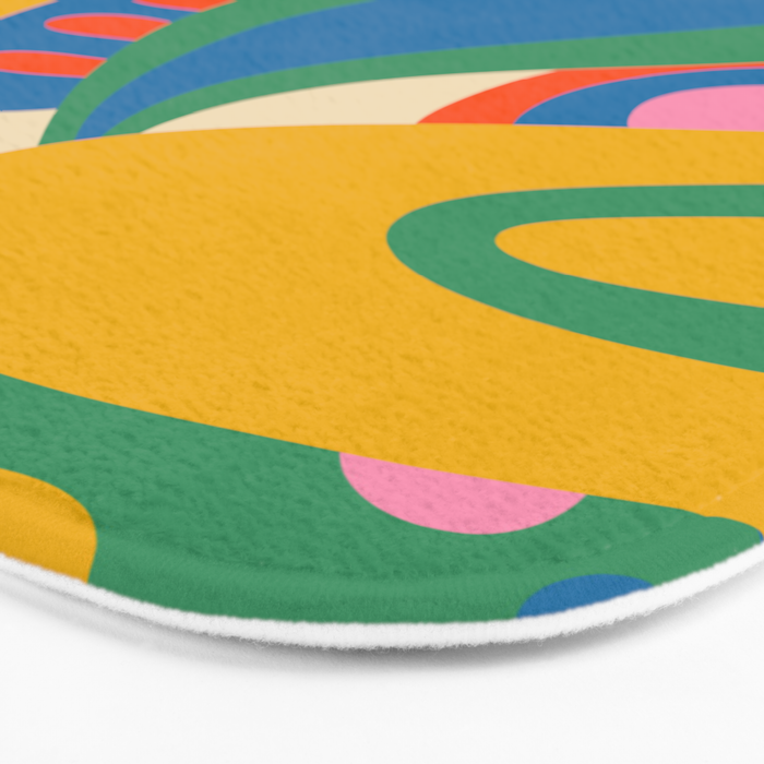 So Trippy Retro Psychedelic Abstract Pattern in Rainbow Pop Colors Bath Mat Gallery Image 3