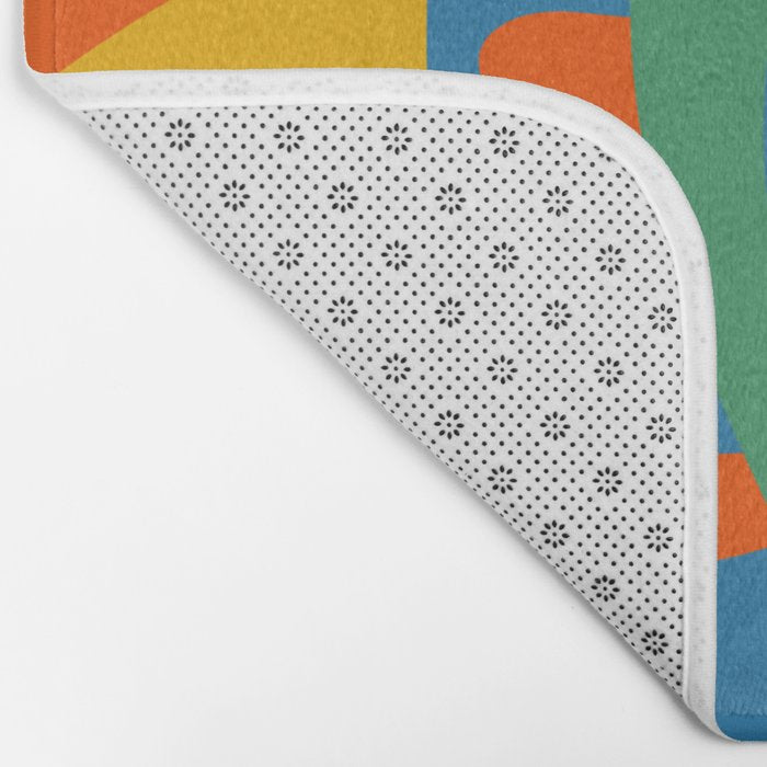 So Trippy Retro Psychedelic Abstract Pattern in Rainbow Pop Colors Bath Mat Gallery Image 2