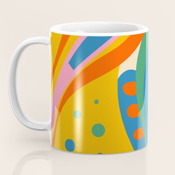 So Trippy Retro Psychedelic Abstract Pattern in Rainbow Pop Colors Coffee Mug Gallery Image 3